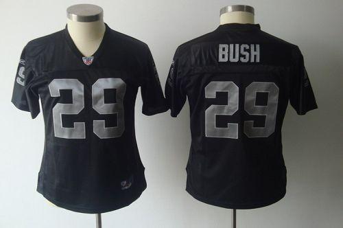Raiders #29 Micheal Bush Black Women's Team Color Stitched NFL Jersey